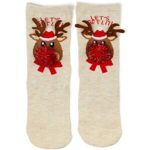 {Christmas} “Lets Get Lit” Rudolph Reindeer Socks